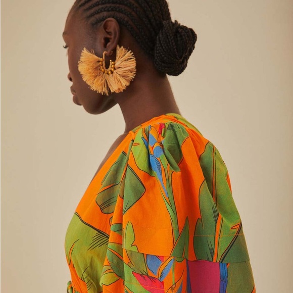 FARM Rio New Farm Rio Fresh Orange Macaws Midi-Dress - Picture 3 of 8